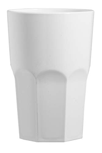 Garnet - Vasos reutilizables"Granity 40 White Latte" – Juego de 6 unidades – Apto para lavavajillas – 40 Bordo/ 33 – 35 cl de servicio – Fabricado en Italia, plástico