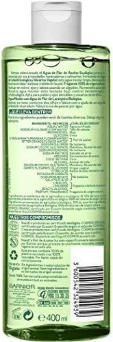 Garnier Bio Agua Micelar con Agua de Flor de Azahar Ecológica - 400 ml (Paquete de 1)