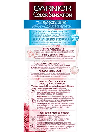 Garnier Color Sensation - Tinte Permanente Rubio Platino Ceniza S9, disponible en más de 20 tonos