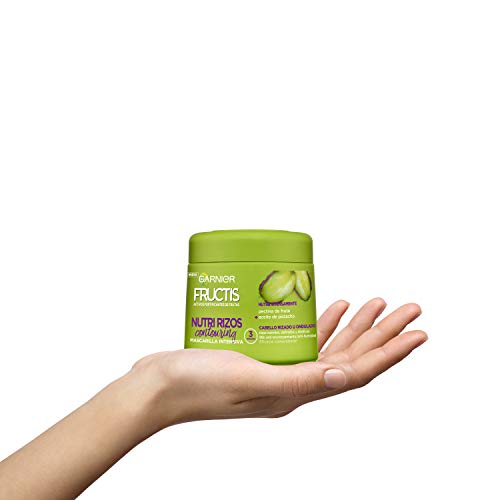 Garnier Fructis Nutri Rizos Contouring Mascarilla Intensiva Fortificante que Nutre y Define, con Pectina de Fruta y Aceite de Pistacho - 300 ml