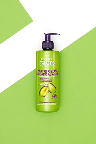 Garnier Fructis - Nutri Rizos Secado al Aire Crema Sin Aclarado para Pelo Rizado u Ondulado – 3 Unidades x 400 ml