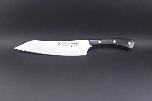 GC Enrique García Cuchillo Cocinero Japonés Kiritsuke de 20 cm con Mango de Micarta Negra Acero X50CrMoV15