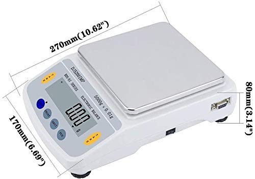 GDD Báscula de Cocina Digital DJ5200IMP 5kg / 0.1g joyería Interfaz RS232 Digital Multifuncional Escalas electrónicas de Laboratorio Pantalla LCD de Alta definición La balanza Balanza de Alimentos