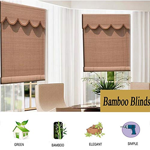 GDMING-Persiana De Bambú Retro Decoración con Valencia Filtrado De Luz A Prueba De Humedad Ventana Cerca Cortinas Enrollables para Sala Dormitorio Estudiar 44 Tamaños (Color : A, Size : 120x220CM)