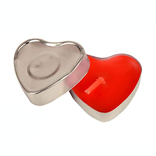 Gearmax® 50pcs Corazón Flotantes Velas Sin Humo Pudín Creativo Romántico Vela de Amor para Cumpleaños (Rojo)