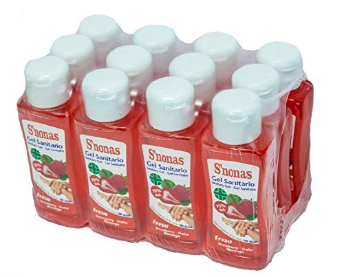 Gel Sanitario S´nonas Aromas 100 ml. Aroma Fresa. Pack 12 Uds