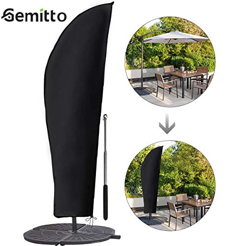 GEMITTO Funda Protectora de Sombrilla, Impermeable Funda para Parasol con Cremallera, Oxford 210D Protectora para Parasol de Jardín Patio Terraza Intemperie 9-11ft