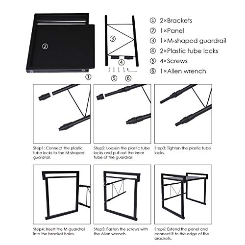 GEMITTO Soporte Extensible para Microondas Estante para Horno de Microondas de Acero al Carbono con 3 Ganchos para Colgar Multifuncional Organizador Estanteria Cocina, 40-60x36x40cm