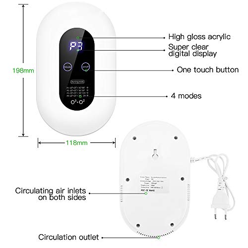 Generador de ozono O3 Purificador De Aire Household, para Cocina, Dormitorio, Oficina, Familia,Generador de ozono