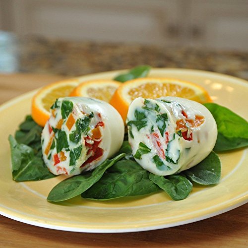 GESUNDHOME Egg Cooker Set de 6 - Silicona Hervidor de Huevos Antiadherente Pasado por Agua y Cocido Cocedor sin el Cáscara (Rojo)
