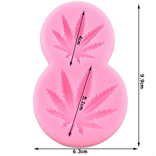GEYKY Moldes de Silicona de Hoja de Arce,   Herramientas de decoración de Tartas con Adorno de Hojas, moldes de Pasta de Goma de Chocolate, Arcilla polimérica de Caramelo DIY