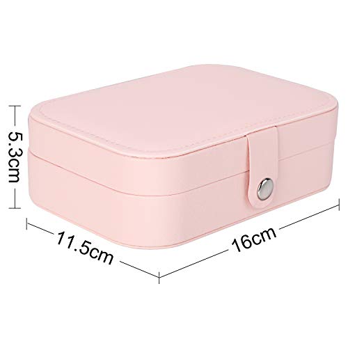 Gifort Caja Joyero Pequeña, Joyero de Viaje Cajas para Joyas Jewelry Organizer para Mujer, para Anillos, Aretes, Pendientes, Pulseras y Collares