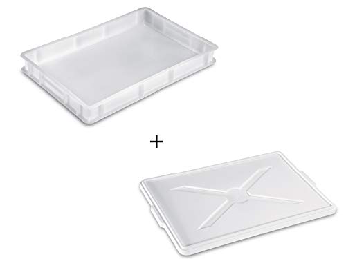 Giganplast - Caja para masas + tapa de plástico - Modelo Service - Dimensiones: 30 x 40 x 10 cm - Color blanco