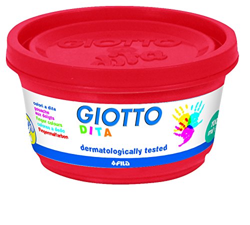 Giotto 534100 - Estuche 6 botes pintura a dedos, 100 ml cada uno, colores surtidos