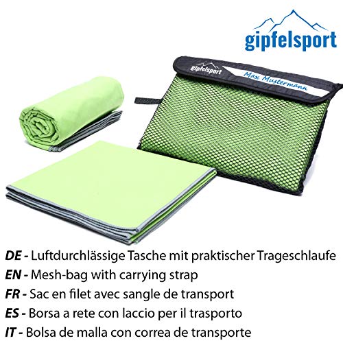 gipfelsport Toalla de Microfibra Verde 1x XS(50x30cm) sin Bolsillo