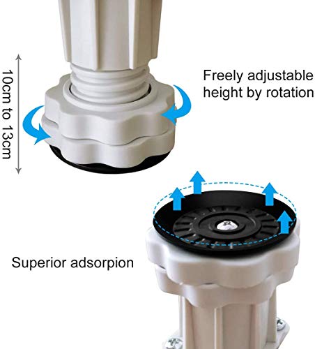 Glenmore Base Lavadora Ajustable Soporte Nevera Lavadora Secadora con 8 Ruedas y 8 Pies para Movil Electrodomesticos