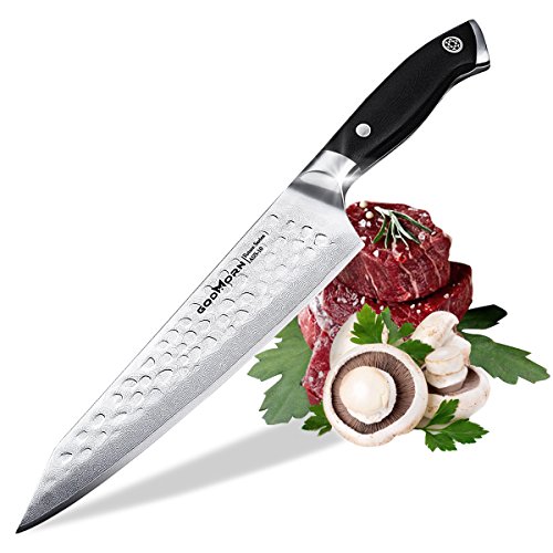 Godmorn Cuchillo Damasco, Cuchillo de Chef, Cuchillo de Cocina Profesional de Acero Inoxidable Japonés de 8 Pulgadas, Mango G10, Cuchillo de Damasco, Regalo Ideal con Caja de Regalo Magnética