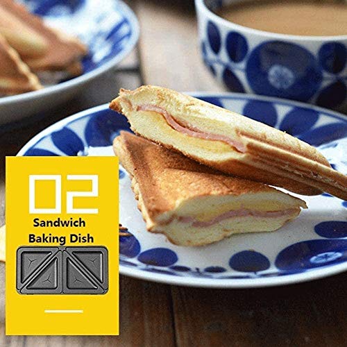 Gofrera sandwichera Multifunción hogar Wafflera, portátil, con 5 diferentes tipos de bandejas for hornear, conveniente for el hogar Panadería Snack Bars