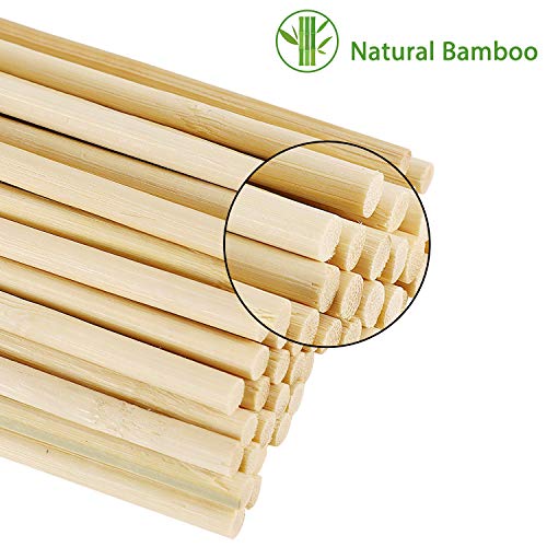 GoMaihe Palos Madera Manualidades, 80 Piezas Palitos de Helado, Palos Polo Natural, Palos Para Algodon de Azucar, Palitos de Madera Redondos Ambientador Varillas, DIY Palitos de Bambu Artesanía