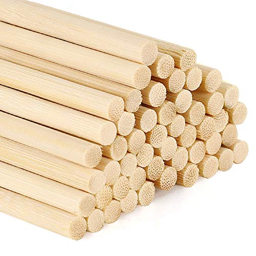 GoMaihe Palos Madera Manualidades, 80 Piezas Palitos de Helado, Palos Polo Natural, Palos Para Algodon de Azucar, Palitos de Madera Redondos Ambientador Varillas, DIY Palitos de Bambu Artesanía