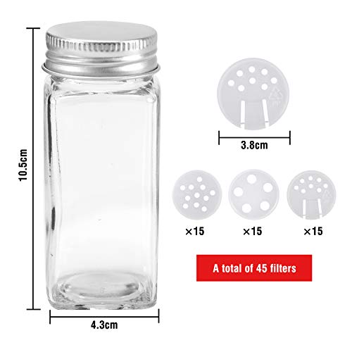 GoMaihe Tarros de Cristal con Tapa 25pcs, Tarro de Especias 120ML, Tarros de Cristal Pequeños de 4 oz Botes Cristal Cocina para el Almacenaje de Organizador Especias, También para Decoración Hogar