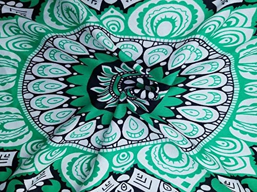 Goodforgoods Pareo Toalla Grande Playa Piscina para Mujer, Chica, Señora, Medidas 180x100 cm XXL con Mandala, Unicornio, Turquesa, Azul,Verde. (Verde y Blanco)