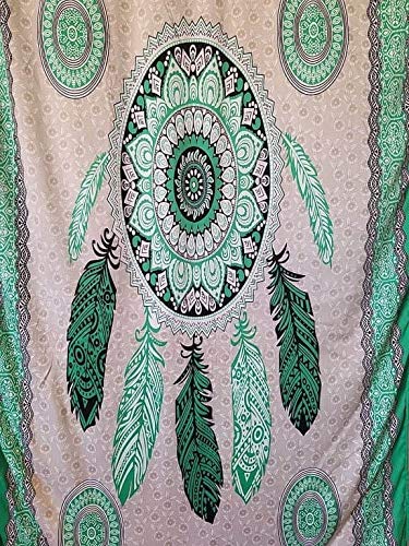 Goodforgoods Pareo Toalla Grande Playa Piscina para Mujer, Chica, Señora, Medidas 180x100 cm XXL con Mandala, Unicornio, Turquesa, Azul,Verde. (Verde y Blanco)