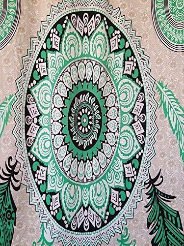 Goodforgoods Pareo Toalla Grande Playa Piscina para Mujer, Chica, Señora, Medidas 180x100 cm XXL con Mandala, Unicornio, Turquesa, Azul,Verde. (Verde y Blanco)