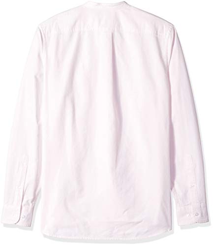 Goodthreads – Camisa Oxford de manga larga con cuello en banda de corte estándar para hombre, Rosa (Pink Pin), US M (EU M)