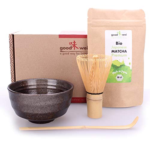 Goodwei Juego de Matcha - 30g Té Matcha Biológico Japonés (Goma, sin Soporte Batidor)