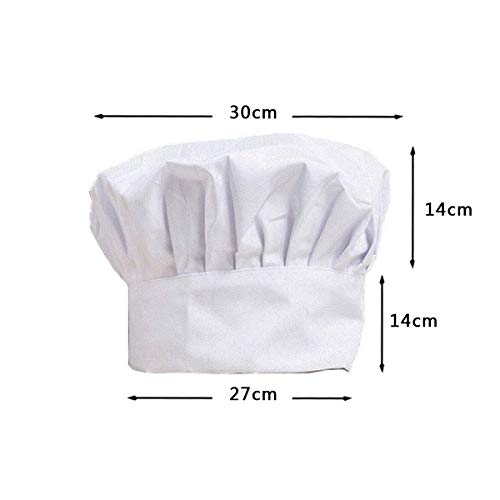 gorro de chef ajustable para adultos con elástico para cocinar, cocinar, cocinar, gorro de chef blanco