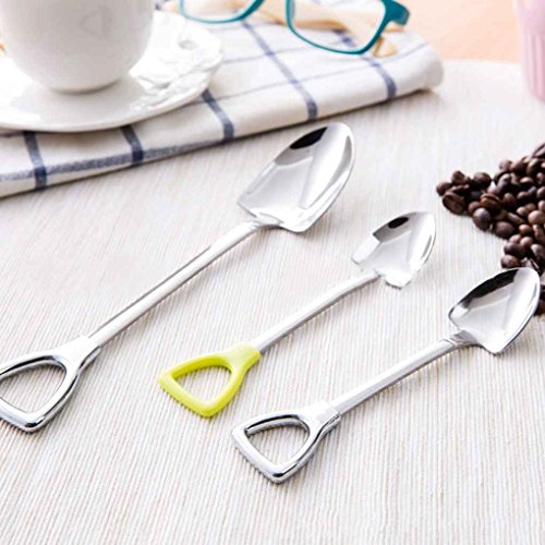 GOTTING Acero inoxidable pala forma té café cucharada de azúcar cuchara de postre helado S plata