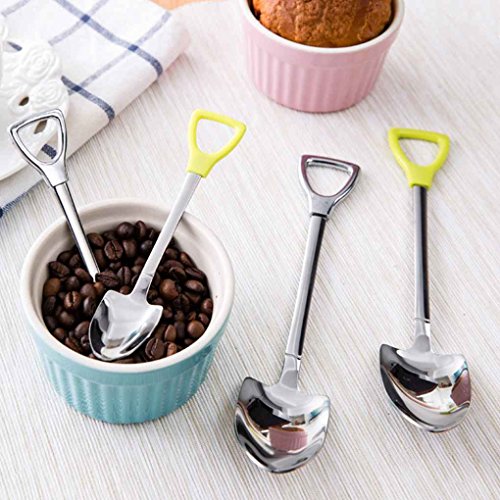 GOTTING Acero inoxidable pala forma té café cucharada de azúcar cuchara de postre helado S plata