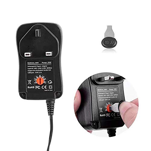 GPFDM 30W Universal 3V 4.5V 5V 6V 7.5V 9V 12V AC DC Adaptador Fuente De Alimentación para Dispositivos Electrónicos Domésticos Enrutador Altavoz Teléfono Inteligente Tableta Cámara