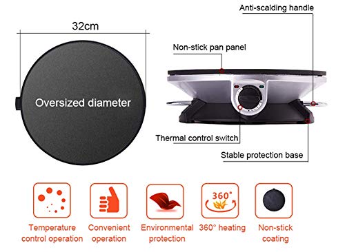 Gpzj Máquina de Crepe para Hacer panqueques, Olla eléctrica Antiadherente Pancak, Control de Temperatura Ajustable, 1200 W