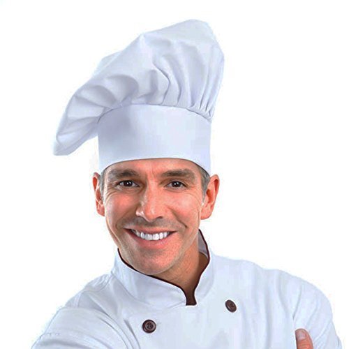 Greemosi Gorro de chef tamaño ajustable seta chef sombrero para pastelería cocina cocina chef obras (blanco) por