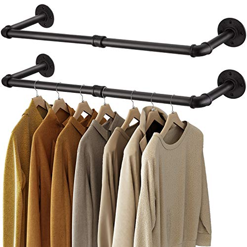 Greenstell Perchero de Pared de Estilo Industrial, Perchero de Hierro Que Ahorra Espacio, Multiuso, Desmontable, Perchero Rústico para Colgar.(2 Pcs)