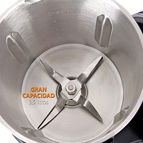 GRIDINLUX. Robot de cocina Multifunciones. 10 Velocidades, Jarra de Acero Inoxidable, 19 Programas, Seguridad MaxControl, Accesorios y Recetario, Cocina Chef Memory