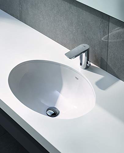 Grohe Bau Cosmopolitan E - Grifo de lavabo electrónico 1/2'' Tamaño M, con Grifo y limitador ajustable de temperatura, color cromo (Ref.36451000)