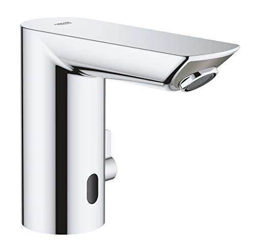 Grohe Bau Cosmopolitan E - Grifo de lavabo electrónico 1/2'' Tamaño M, con Grifo y limitador ajustable de temperatura, color cromo (Ref.36451000)