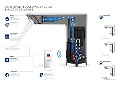 Grohe Bau Cosmopolitan E - Grifo de lavabo electrónico 1/2'' Tamaño M, con Grifo y limitador ajustable de temperatura, color cromo (Ref.36451000)