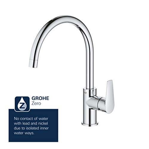 Grohe BauEdge - Grifo de cocina - Monomando de fregadero 1/2", acabado cromado (Ref 31367001)