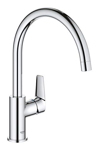 Grohe BauEdge - Grifo de cocina - Monomando de fregadero 1/2", acabado cromado (Ref 31367001)