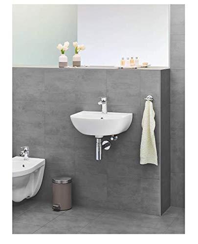 Grohe BauEdge - Grifo de lavabo monomando para instalación en un solo agujero, altura estándar, con sistema de ahorro de agua, cadena retráctil (Ref. 23329000)