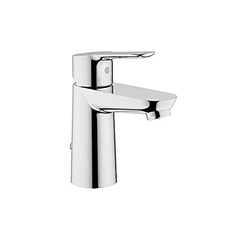 Grohe BauEdge - Grifo de lavabo monomando para instalación en un solo agujero, altura estándar, con sistema de ahorro de agua, cadena retráctil (Ref. 23329000)