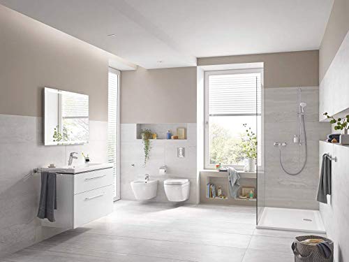 Grohe Eurosmart - Grifo de bidé con cadena retráctil 1/2", tecnología Grohe EcoJoy, tamaño S (Ref.32927002)