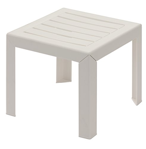 Grosfillex 53001004 Miami Mesa Auxiliar, Blanco, 40 x 40 cm