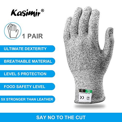 Guantes Aticorte Kasimir Guantes Resistents a los Cores Nivel 5 Seguridad para cocina Trabajo Mecánico y Jardín Seguridad alimentari a EN 388 1 Par/Tanmño S