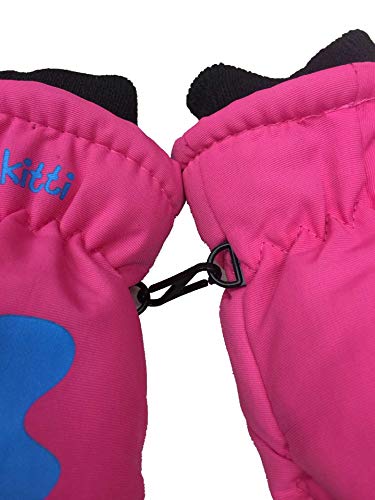 Guantes de trabajo Niños pequeños bebés y bebés pequeños - Guantes impermeables de invierno para 3 a 5 años (Color : Rose red, Size : XS)