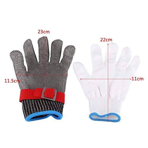 Guantes Trabajo Malla Acero Inoxidable Proteger Cortes Usada Como Herramienta Jardinería y Carnicería Corte Prueba Puñalada Resistente